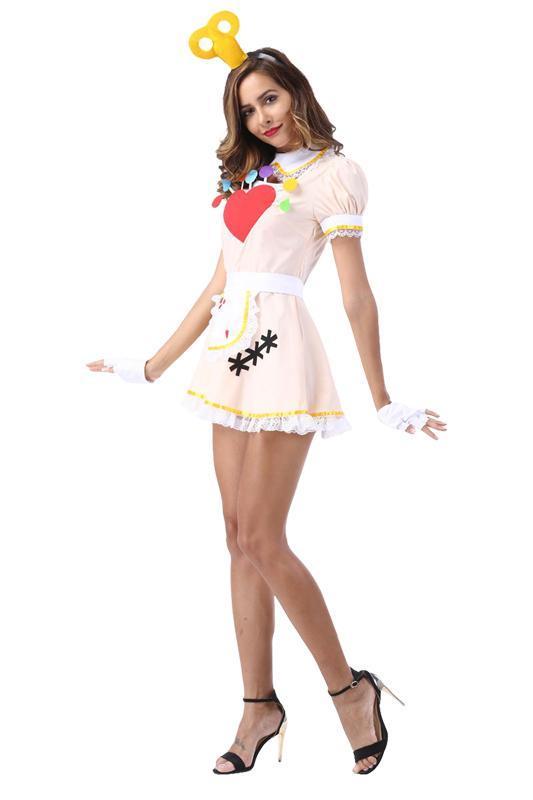 BFJFY Halloween Women's Anime Maid Love Heart Pattern Cosplay Costumes - bfjcosplayer
