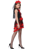 BFJFY Womens Sexy Black Red Bride Dress Halloween Dress Up Costume - bfjcosplayer