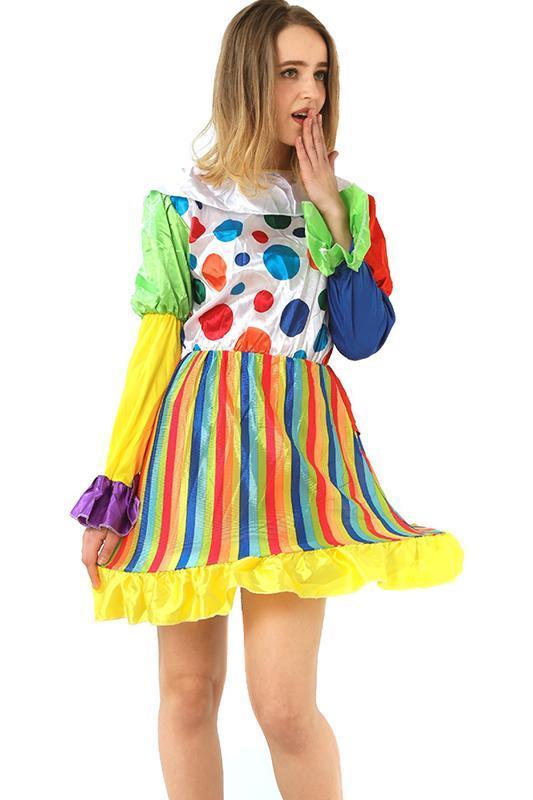 BFJFY Halloween Women's Gilrs Funny Clown Cosplay Circus Costume Outfit - bfjcosplayer