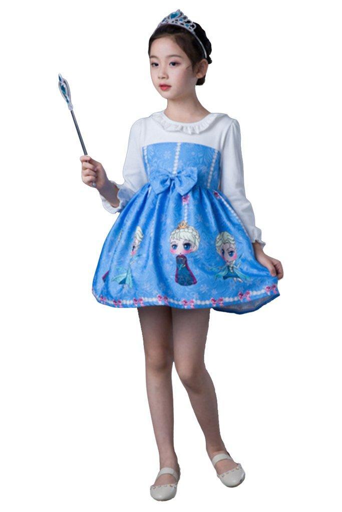 BFJFY Halloween Girl's Princess Dress Disney Frozen Princess Sophia Pattern Cosplay - bfjcosplayer