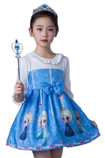 BFJFY Halloween Girl's Princess Dress Disney Frozen Princess Sophia Pattern Cosplay - bfjcosplayer