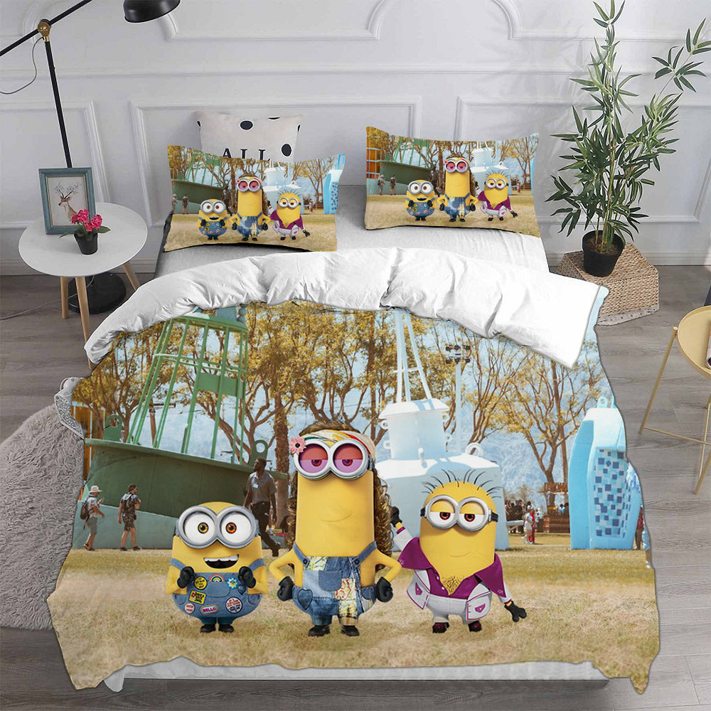 Minions 2 The Rise Of Gru Cosplay Bedding Sets Duvet Cover Halloween Comforter Sets