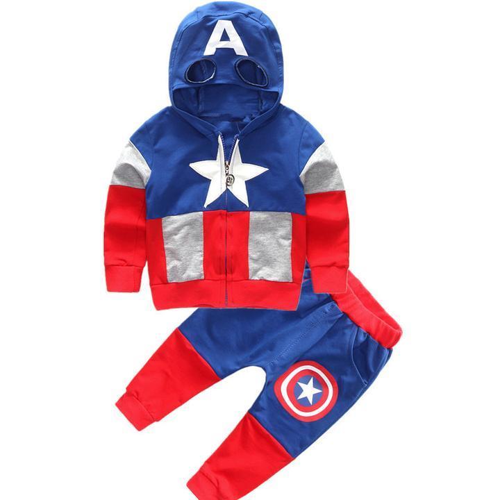 BFJFY Boys Halloween Costume Superhero Captain America Cospay Outfit - bfjcosplayer