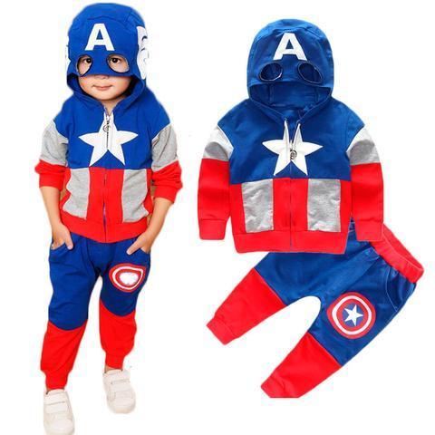 BFJFY Boys Halloween Costume Superhero Captain America Cospay Outfit - bfjcosplayer