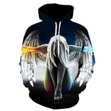 Angel 3D Printing Coat Zipper Coat Leisure Sports Sweater  Autumn And Winter