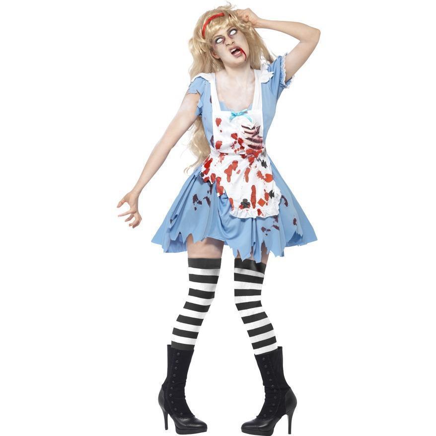 BFJFY Women Halloween Bloodstained Zombie Bloody Maid Costume - bfjcosplayer