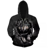 BFJmz Wolf Printing Hooded Sweater 3D Printing Coat Leisure Sports Sweater Autumn And Winter - bfjcosplayer