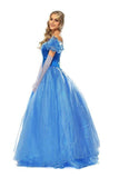 BFJFY Womens Cinderella Princess Blue Full Dress Halloween Cosplay Costume - bfjcosplayer