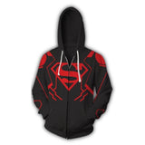 BFJmz Superman 3D Printing Coat Zipper Coat Leisure Sports Sweater  Autumn And Winter - bfjcosplayer