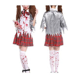 BFJFY Women's Horror Blooded Zombie Schoolgirl Uniform Dress - bfjcosplayer
