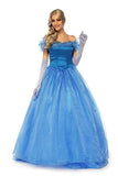 BFJFY Womens Cinderella Princess Blue Full Dress Halloween Cosplay Costume - bfjcosplayer