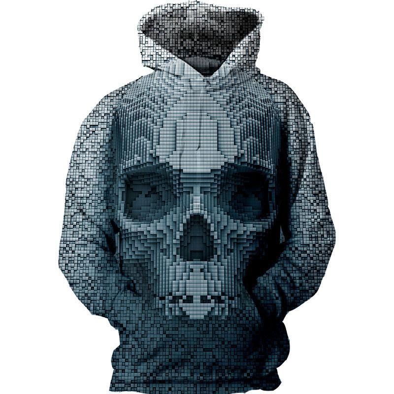 BFJmz Skull 3D Printing Coat Zipper Coat Leisure Sports Sweater  Autumn And Winter - bfjcosplayer
