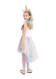 BFJFY Halloween Girl's Unicorn Rainbow Princess Dress Cosplay Costume - bfjcosplayer