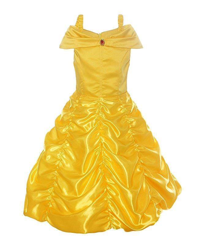 BFJFY Halloween Girl's Beaty And The Beast Layered Princess Belle Cosplay Dress - bfjcosplayer