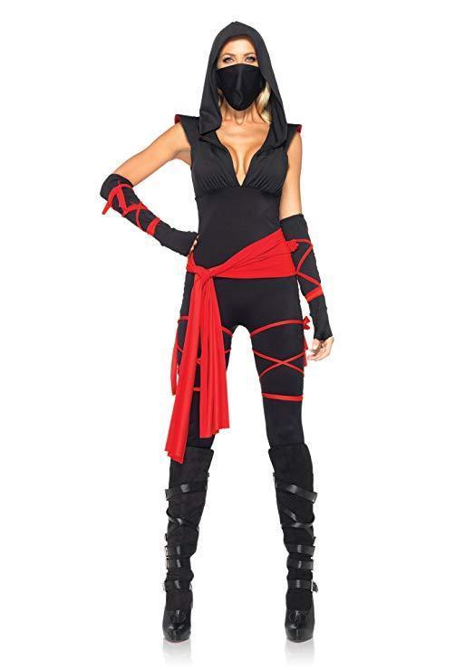 BFJFY Women's Deadly Ninja Costume Warrior Ninja Halloween Cosplay Costume - bfjcosplayer