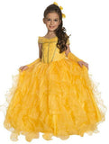 BFJFY Halloween Girl's Beaty And The Beast Layered Princess Belle Cosplay Dress - bfjcosplayer