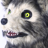 Furry Wolf Mask Movable Mouth Wolf Head Shape Protector Halloween Helmet Costumes