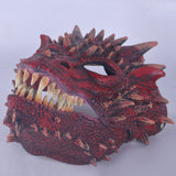 Red Dragon Mask Moveable Mouth Helmet for Kids Teens Halloween Costume Party