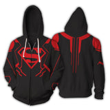BFJmz Superman 3D Printing Coat Zipper Coat Leisure Sports Sweater  Autumn And Winter - bfjcosplayer