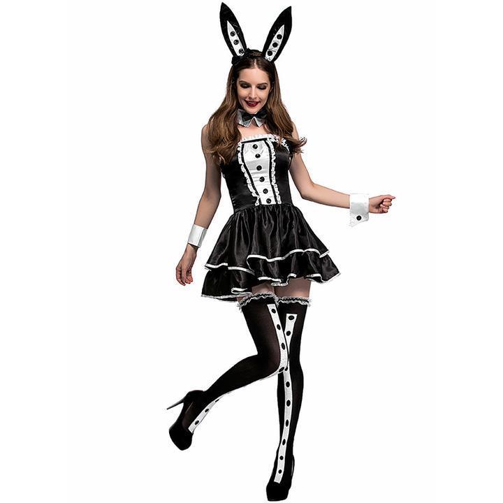 BFJFY Women Dapper Tuxedo Style Bunny Club Wear Halloween Costume - bfjcosplayer