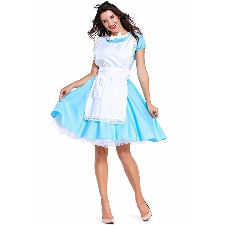 BFJFY Womens Alice In Wonderland Costume Halloween Cosplay Dress - bfjcosplayer