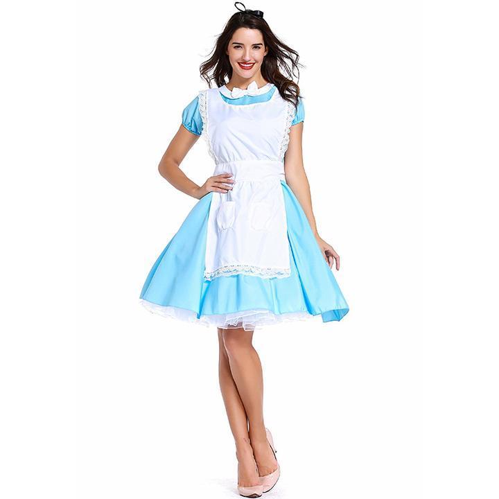 BFJFY Womens Alice In Wonderland Costume Halloween Cosplay Dress - bfjcosplayer