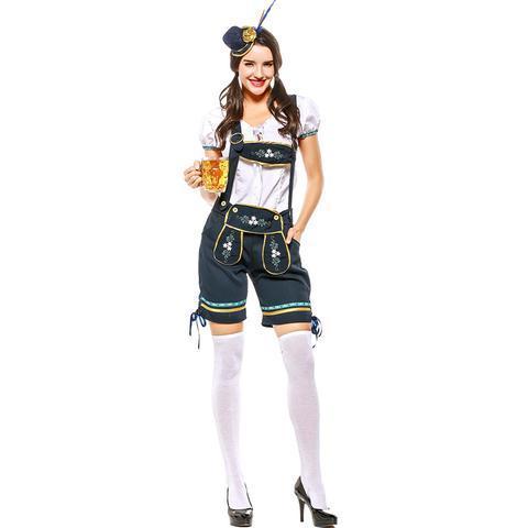 BFJFY Women's German Oktoberfest Lederhosen Traditional Beer Girl Costume - bfjcosplayer