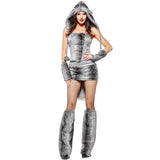 BFJFY Adult Womens Sexy Wolf Animal Theme Halloween Party Fancy Costume - bfjcosplayer