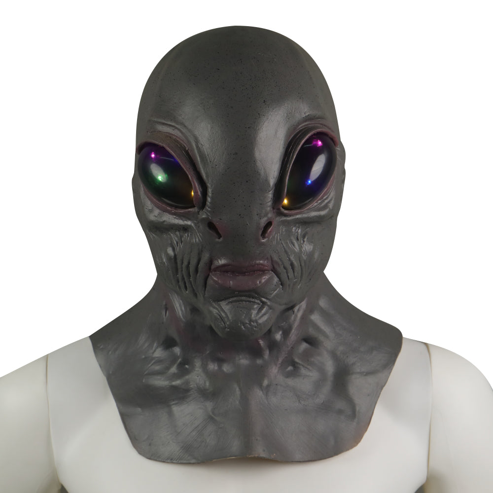 Alien Ufo Extra Terrestrial Cosplay Latex Helmet Halloween Props