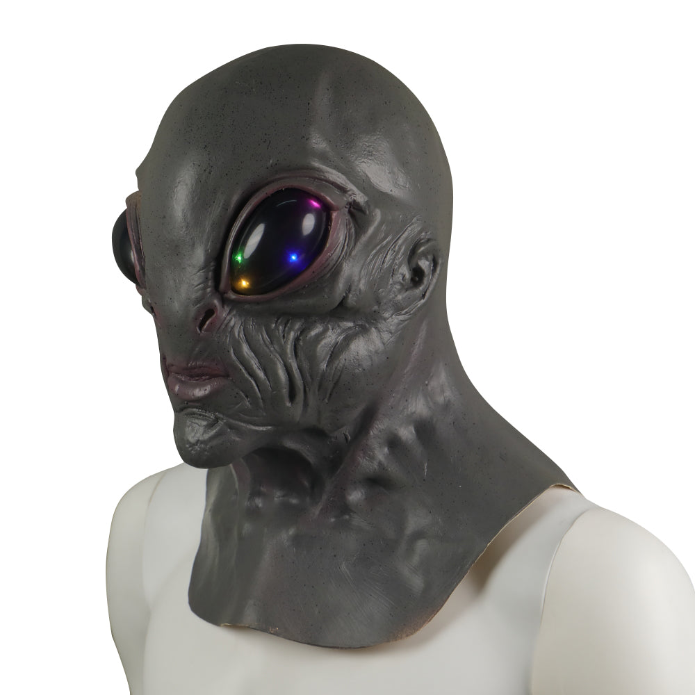Alien Ufo Extra Terrestrial Cosplay Latex Helmet Halloween Props
