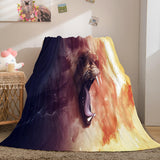 Animal Lion Cosplay Flannel Blanket Room Decoration Throw