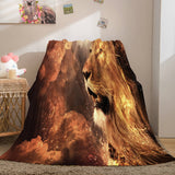 Animal Lion Cosplay Flannel Blanket Room Decoration Throw