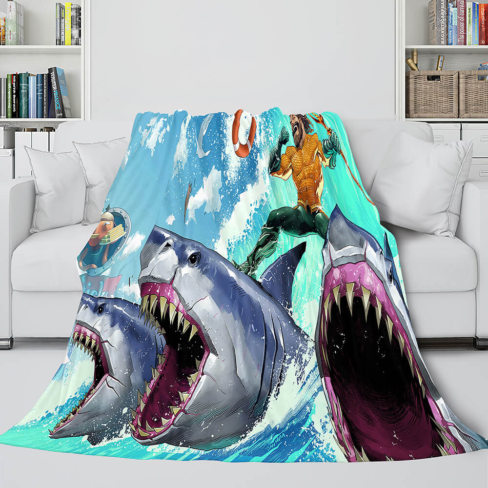 Animal Shark Cosplay Flannel Blanket Room Decoration Throw