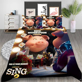 Animated Movie Sing 2 Cosplay Bedding Set Duvet Cover Halloween Bed Sheets