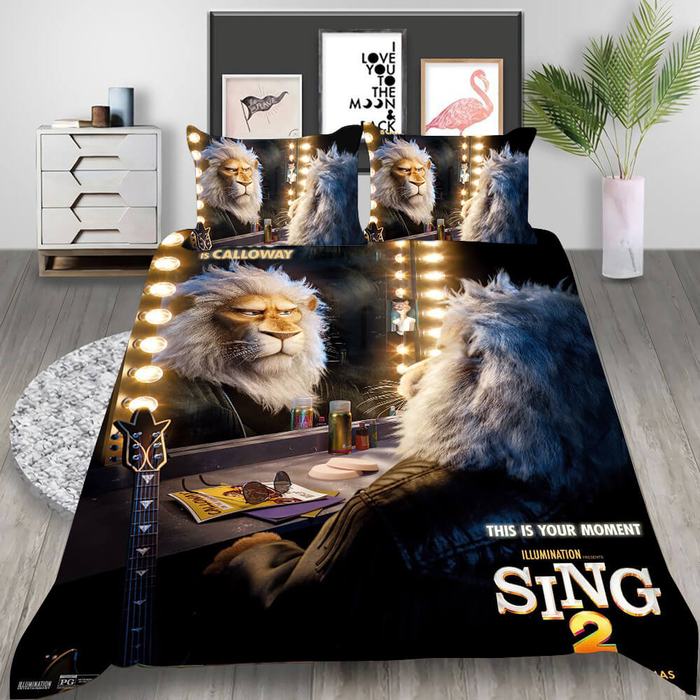 Animated Movie Sing 2 Cosplay Bedding Set Duvet Cover Halloween Bed Sheets