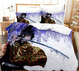 Anime Demon Slayer Cosplay Bedding Set Duvet Cover Halloween Bed Sheets