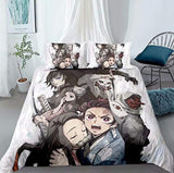 Anime Demon Slayer Cosplay Bedding Set Duvet Cover Halloween Bed Sheets