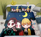 Anime Demon Slayer Cosplay Bedding Set Duvet Cover Halloween Bed Sheets