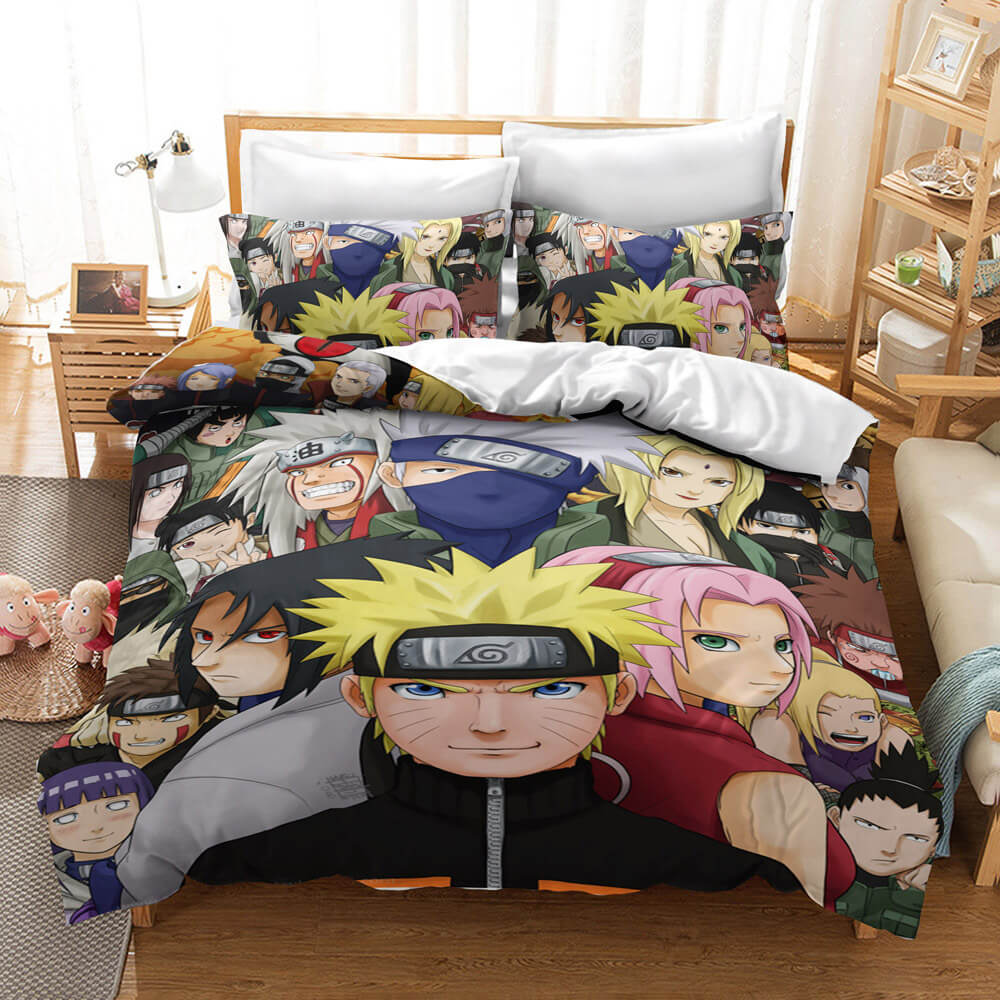 Anime Naruto Kakashi Sasuke Cosplay Duvet Cover Set Halloween Comforter