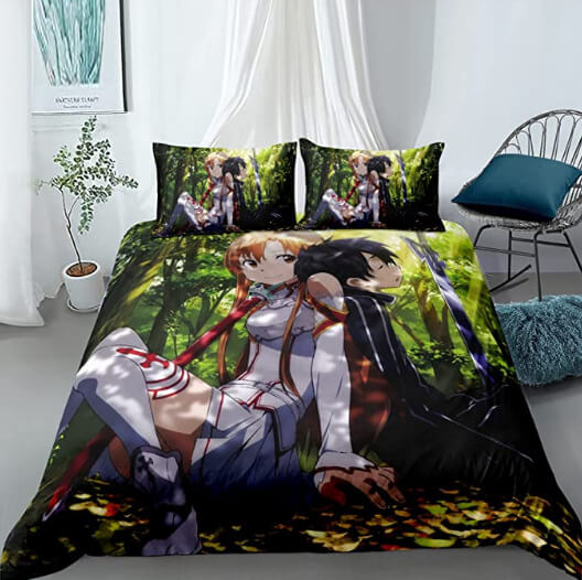 Anime Sword Art Online Cosplay Bedding Set Duvet Cover Halloween Bed Sheets