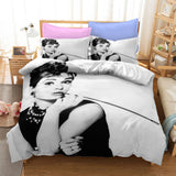 Audrey Hepburn Cosplay Bedding Set Duvet Cover Halloween Bed Sheets