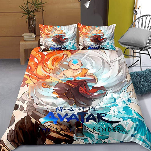 Avatar The Last Airbender Cosplay Duvet Cover Set Halloween Quilt Cover