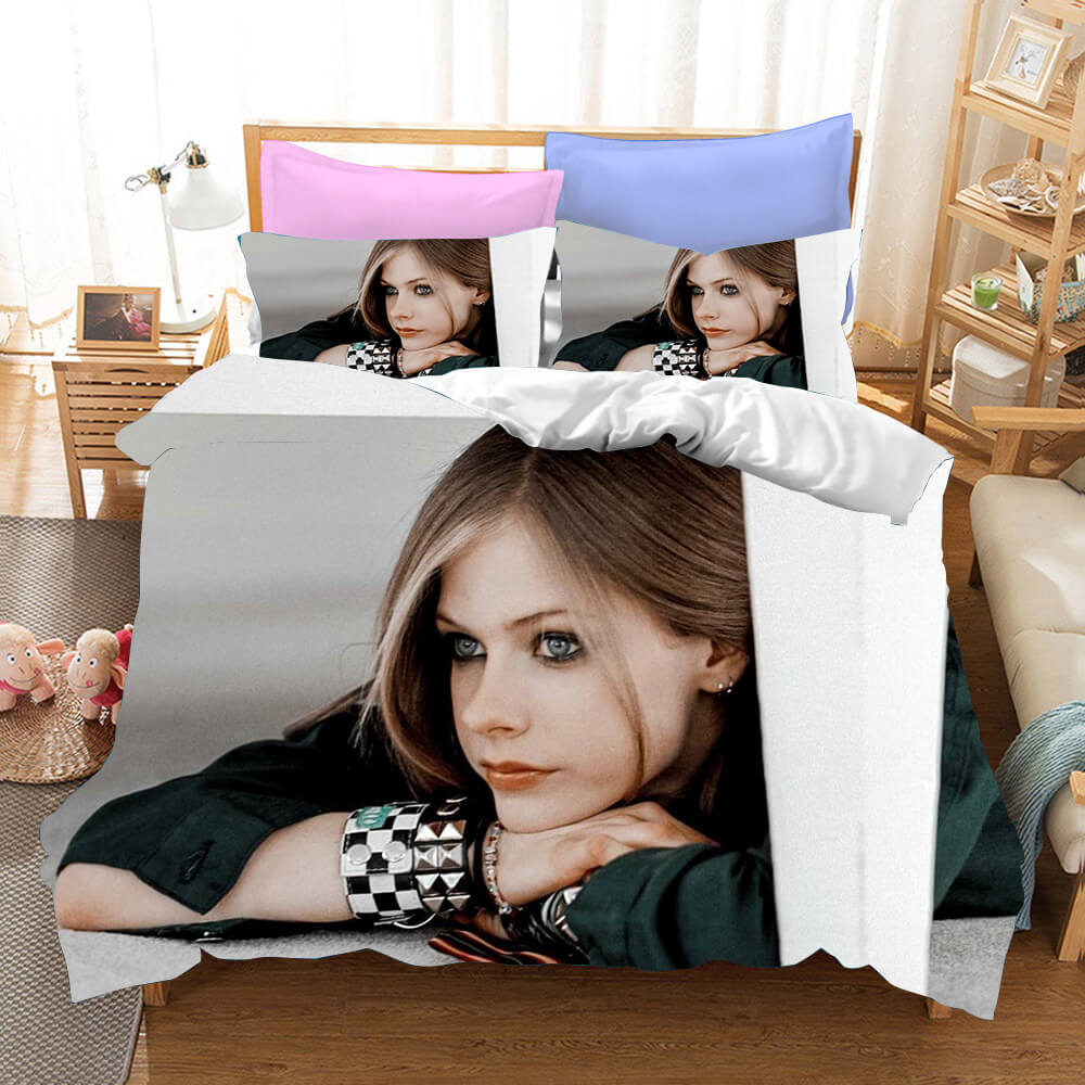 Avril Ramona Lavigne Cosplay Bedding Set Duvet Cover Halloween Bed Sheets