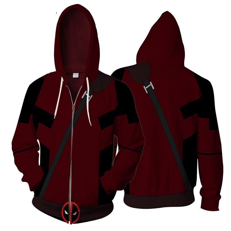 BFJmz Marvel Deadpool 3D Printing Coat Zipper Coat Leisure Sports Sweater  Autumn And Winter - bfjcosplayer