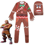 BFJFY Boy's Fortnite Cosplay Costume Gingerbread Man Jumpsuit For Halloween - bfjcosplayer