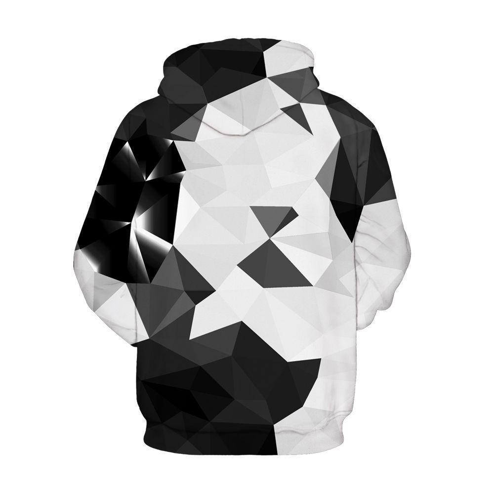 BFJmz Black And White Geometry 3D Printing Coat Leisure Sports Sweater Autumn And Winter - bfjcosplayer