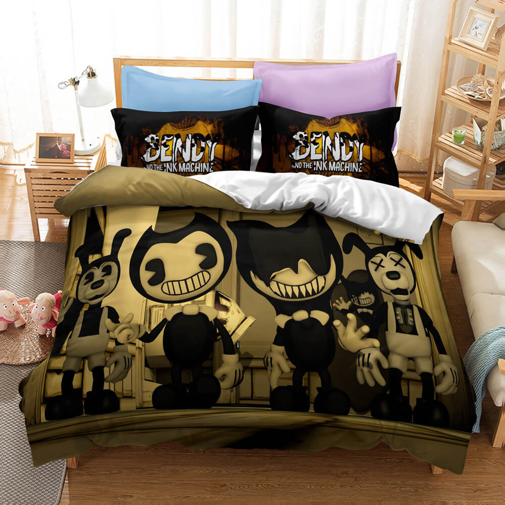 Bendy And The Ink Machine Cosplay Bedding Set Duvet Cover Halloween Bed Sheets