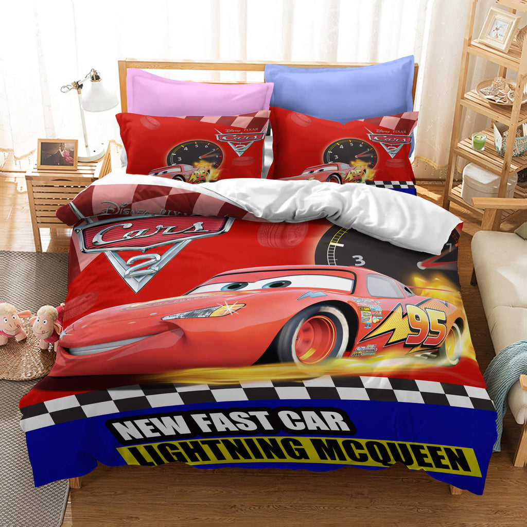 Cartoon Cars Cosplay Bedding Duvet Cover Halloween Sheets Bed Set