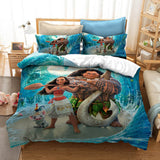 Cartoon Moana Cosplay Bedding Duvet Cover Halloween Sheets Bed Set