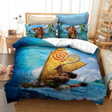Cartoon Moana Cosplay Bedding Duvet Cover Halloween Sheets Bed Set